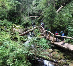 On the way through the valley of the White Opava you will meet many bridges and stairs