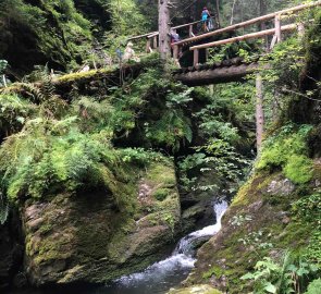 On the way through the valley of the White Opava you will meet many bridges and stairs