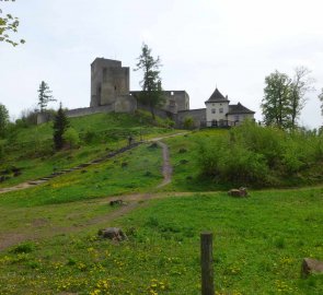 Hrad Landštejn už po dešti