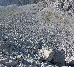 A debris field like in the Dolomites