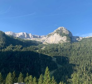 Mount Bila Pec from the saddle of Sella Nevea