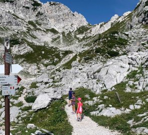 Mountain trail to the saddle