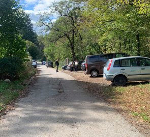 Parking at the end of the village Obůrka