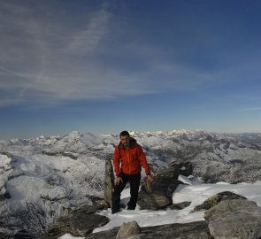 Vrchol Gr. Hafner 3 076 m n. m. v pozadí Vysoké Taury