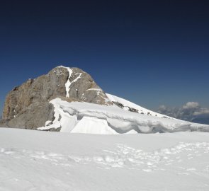 Před námi náhradní cíl - Punta Rocca 3309 m n. m. Nakonec nám chybělo asi 10 metrů k vrcholu