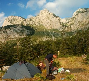 Bivouac at the former shepherd's huts Polica