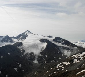 Hora Similaun během výtupu na Saykogel  v Ötztálských Alpách