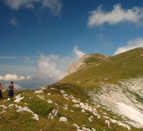 Road on the main ridge of Maglić, in the background Černohorský Maglić 2 388 m above sea level.