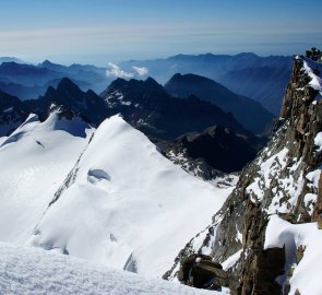 View south just below the summit of Gran Paradiso