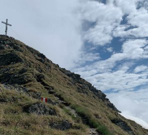 The top of the Schoberspitz is in sight