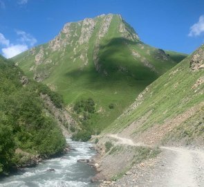 The road along the Terek River to the Truso Valley